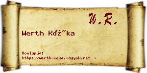 Werth Réka névjegykártya